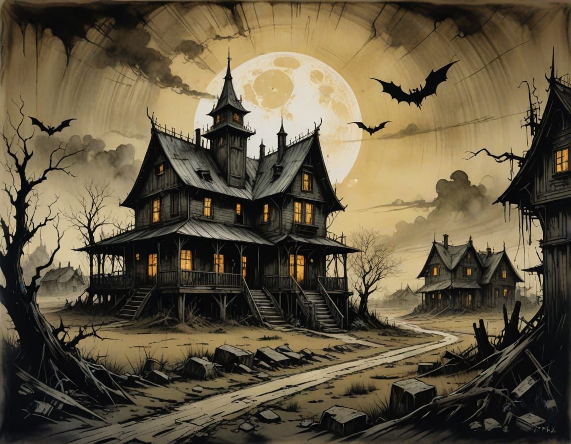 Vampire in a Dystopian Shabby Chic Landscape