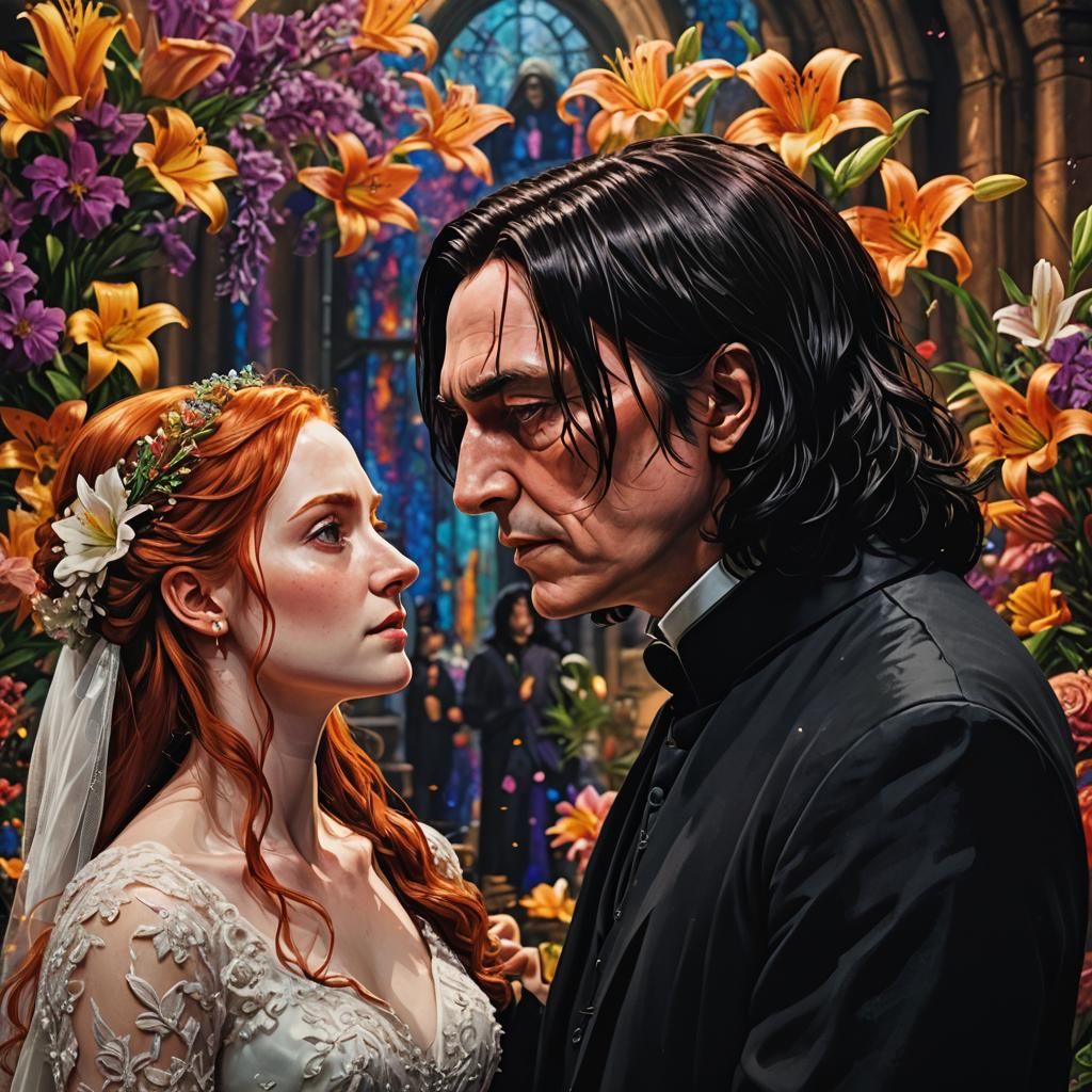 Hyperrealistic Wedding Scene with Dramatic Lighting