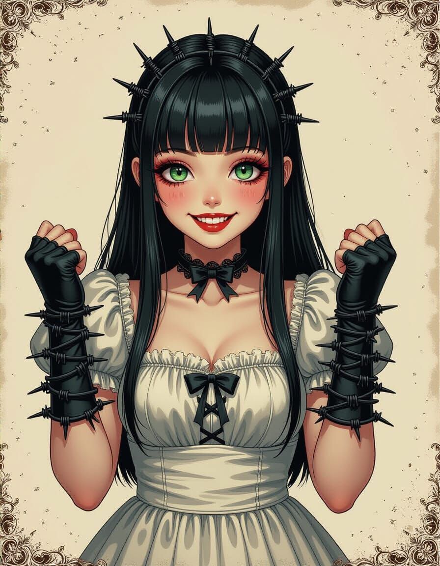 Cenobite Portrait with Gorgeous Smile in Hyperrealism Style