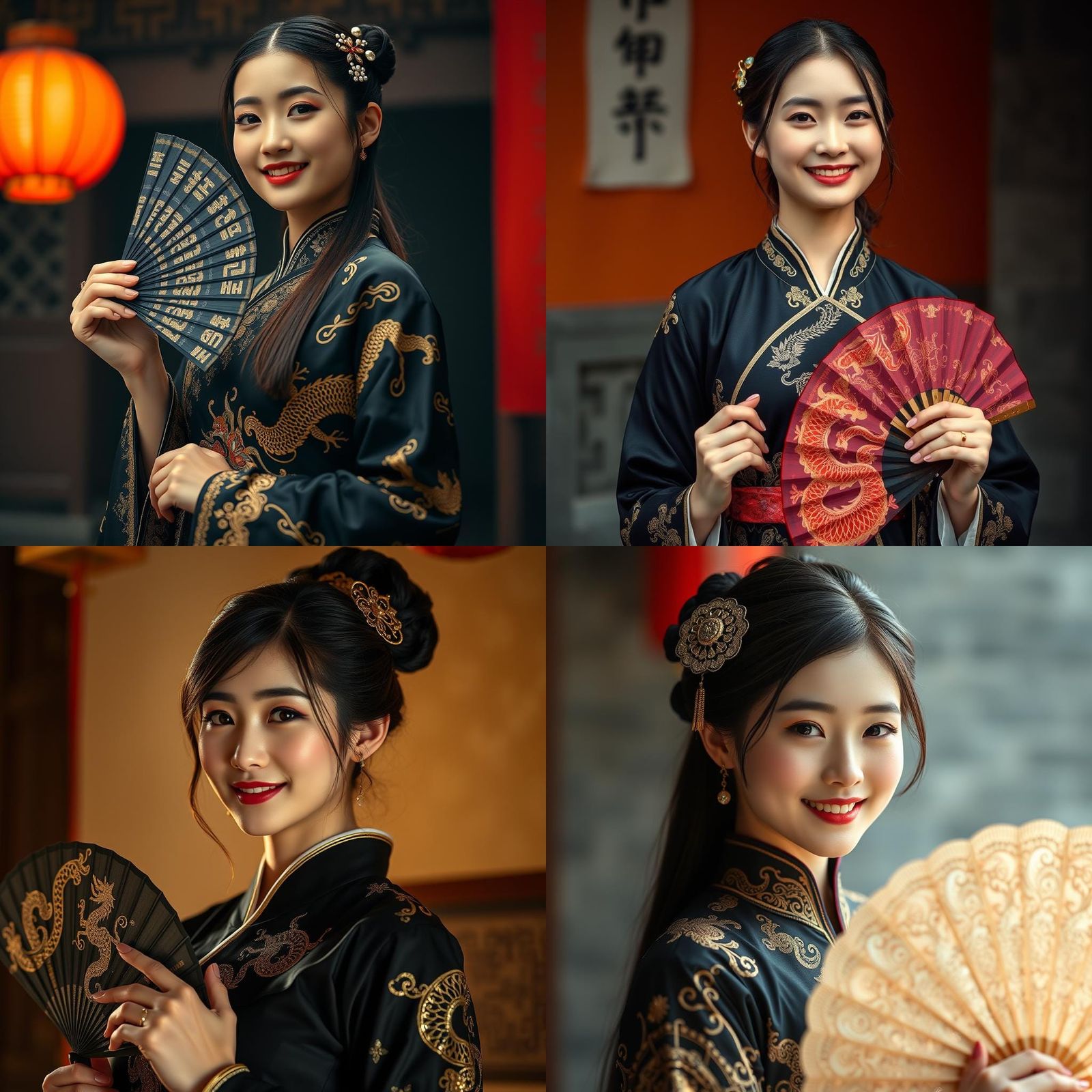 Elegant Korean Woman in Embroidered Hanbok