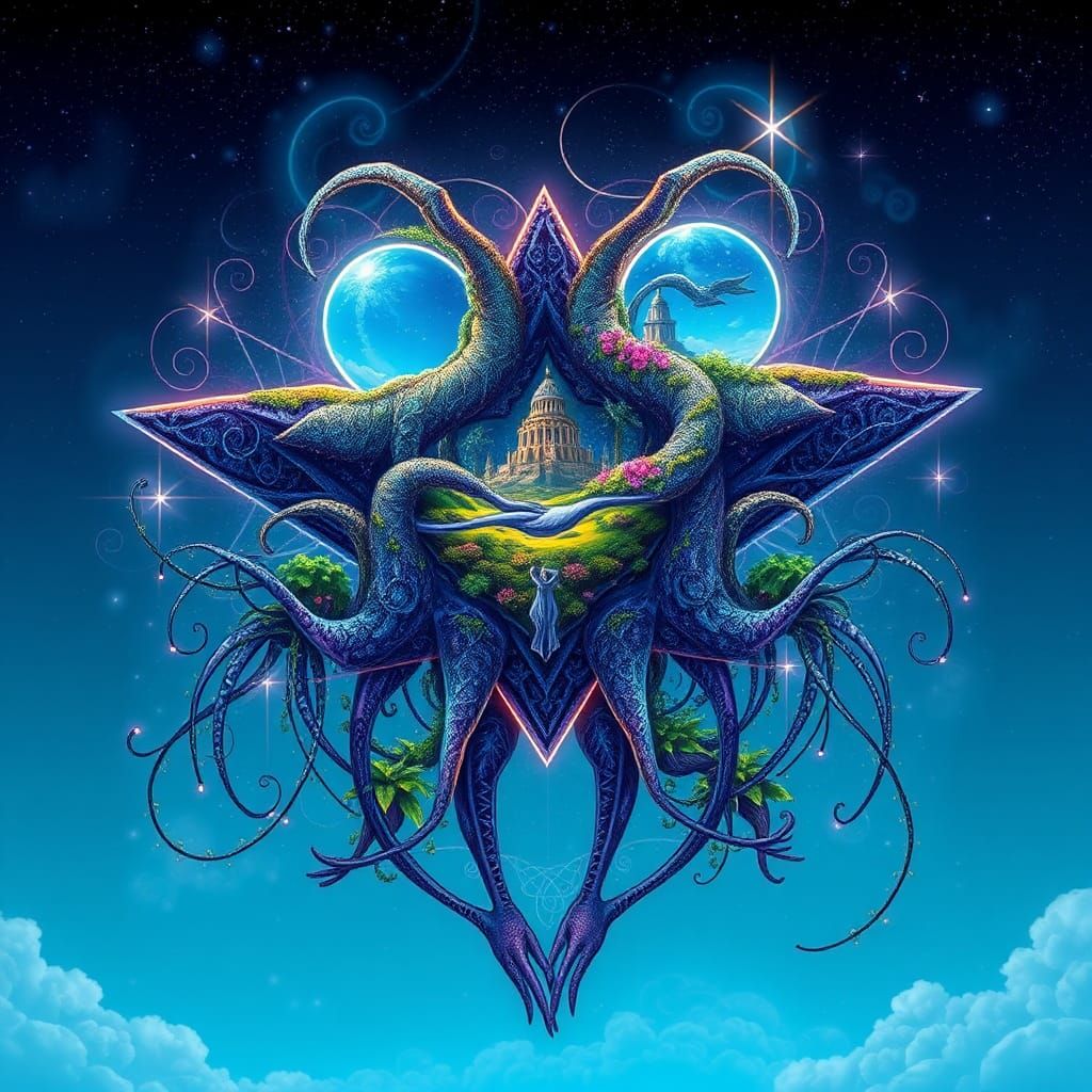 Intertwined Star Beings Reveal Dreamlike Fantasy Kingdom