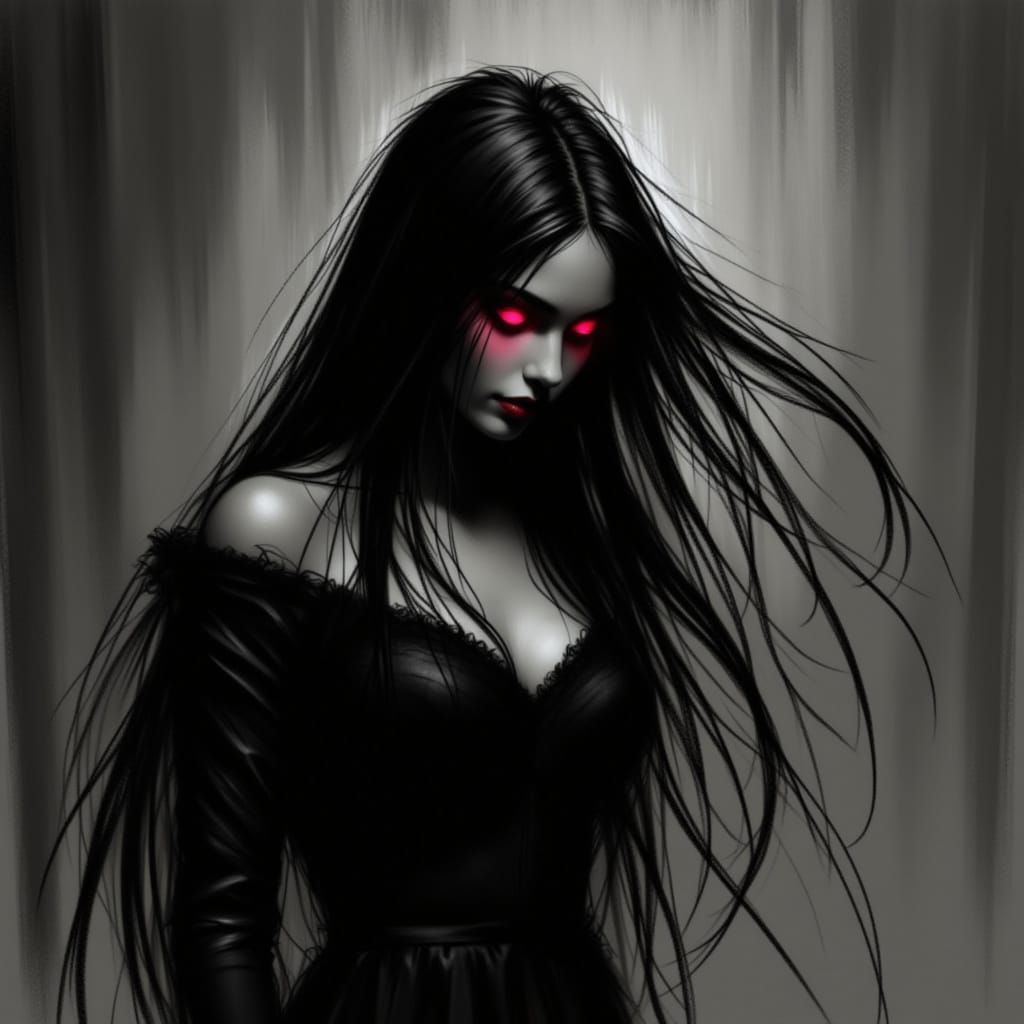 Gothic Vampire in Moonlit Atmosphere