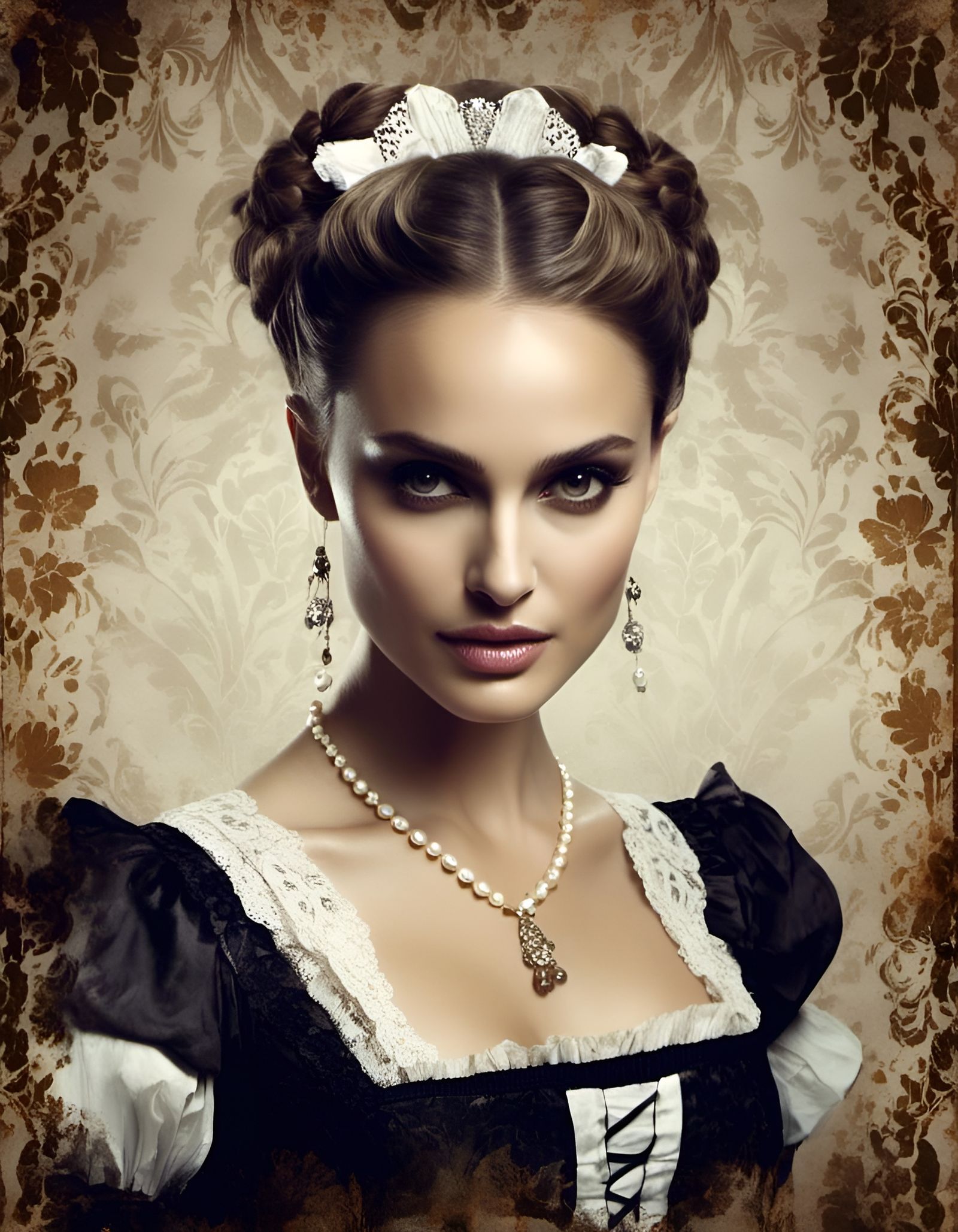 Detailed Portrait of a Beautiful French Maid