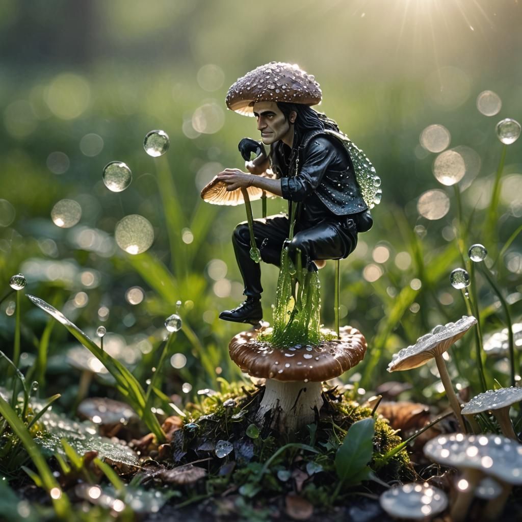Tiny Peter Steele on Mushroom: Macro Photography