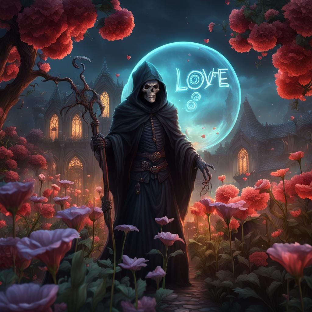 Grim Reaper's Floral Declaration of Love