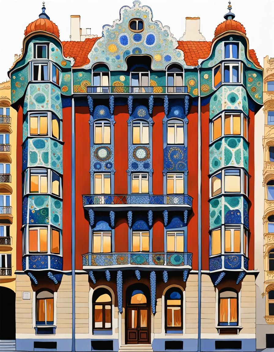 Gaudi-Style Art Deco Tenement House in Vienna