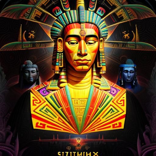 Aztec Sphinx: Vivid Oil Painting in 8k