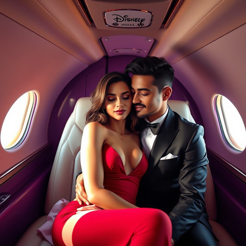 Luxurious Couple in Lavish Private Airplane
