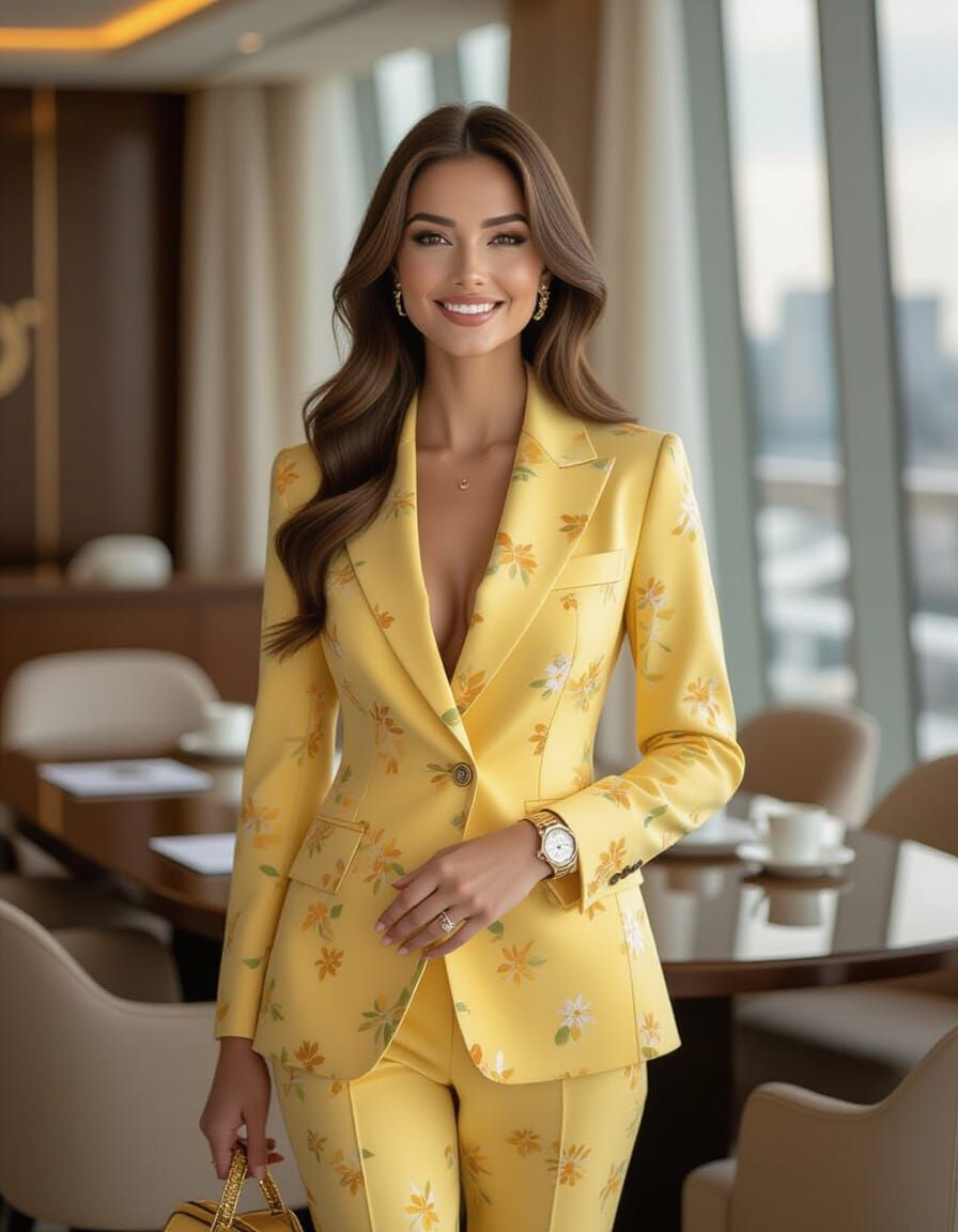 Russian Businesswoman in Luxury Meeting Room