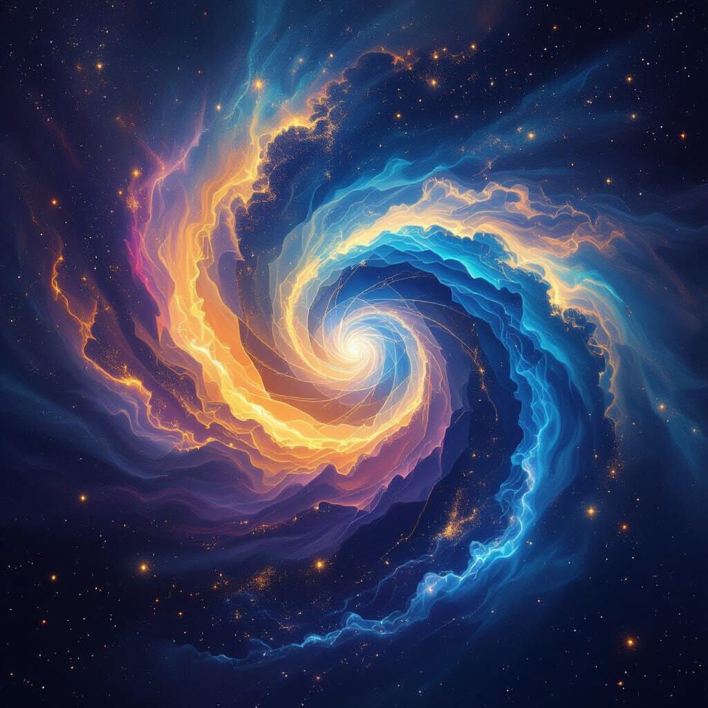 Cosmic Energy Vortex: Galactic Spiral Art