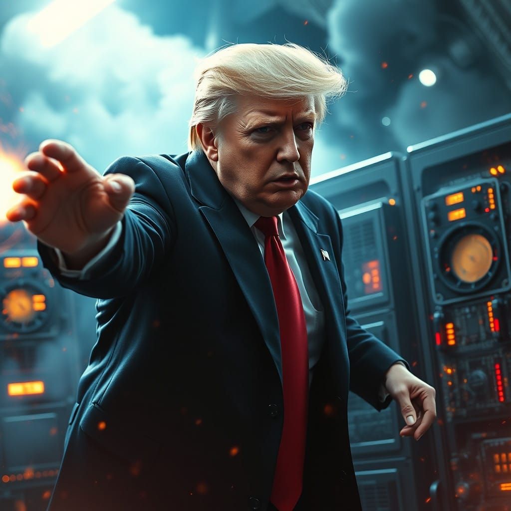 Donald Trump in Cosmic Odyssey Cinematic Art