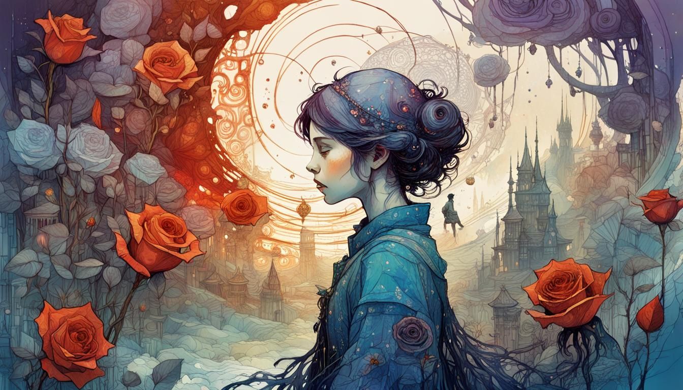 Floral Masterpiece in Digital Painting Style