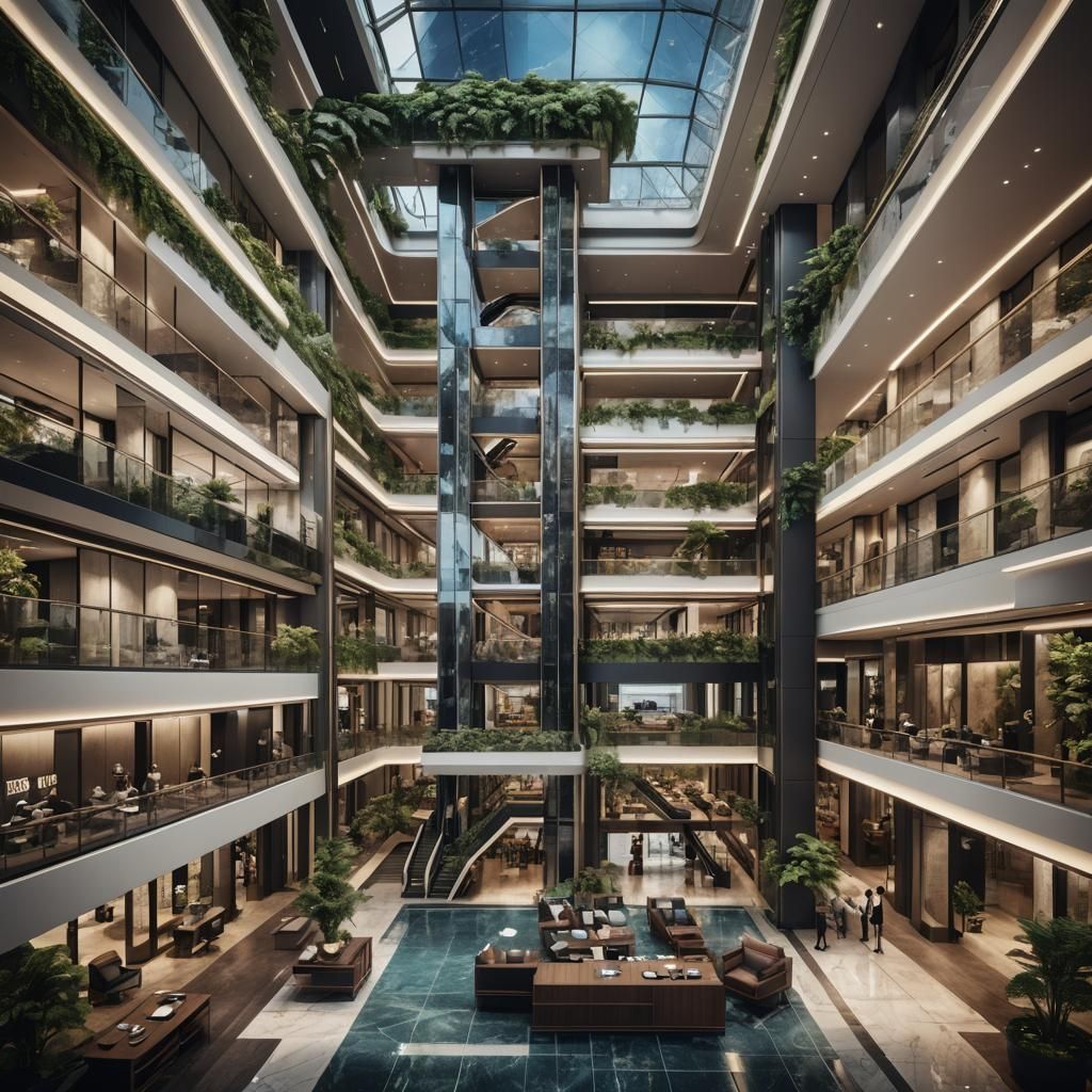 Futuristic Luxury Office and Mall in Bangkok, 2070