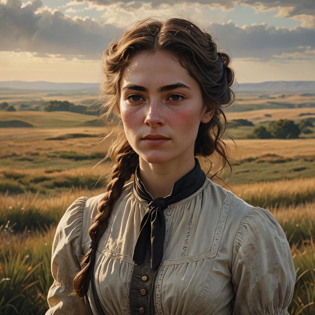 American Jewish Woman in 1890s Prairie Portrait