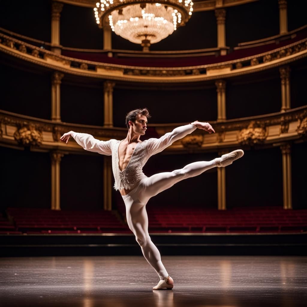 Ballet Dancer Performs Solo at Paris Opera