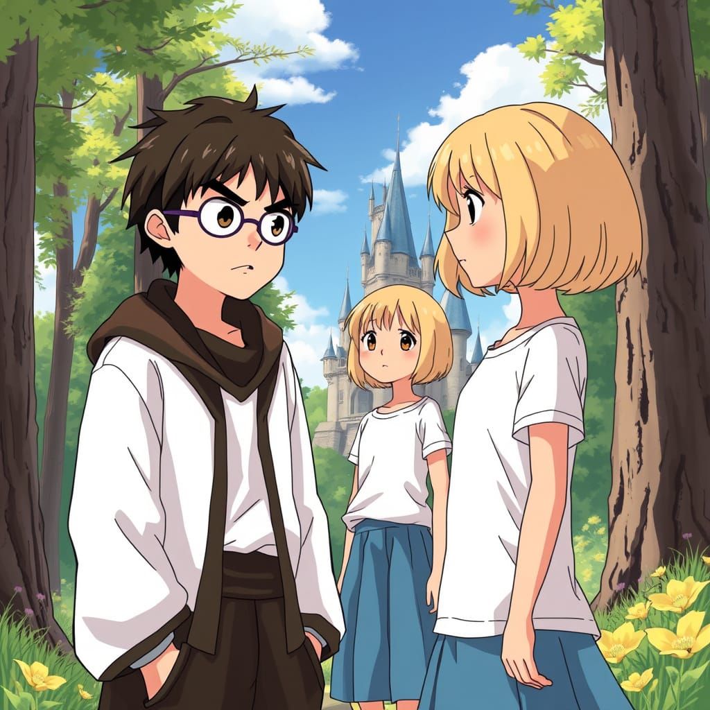 Harry Potter Scene in Anime Style