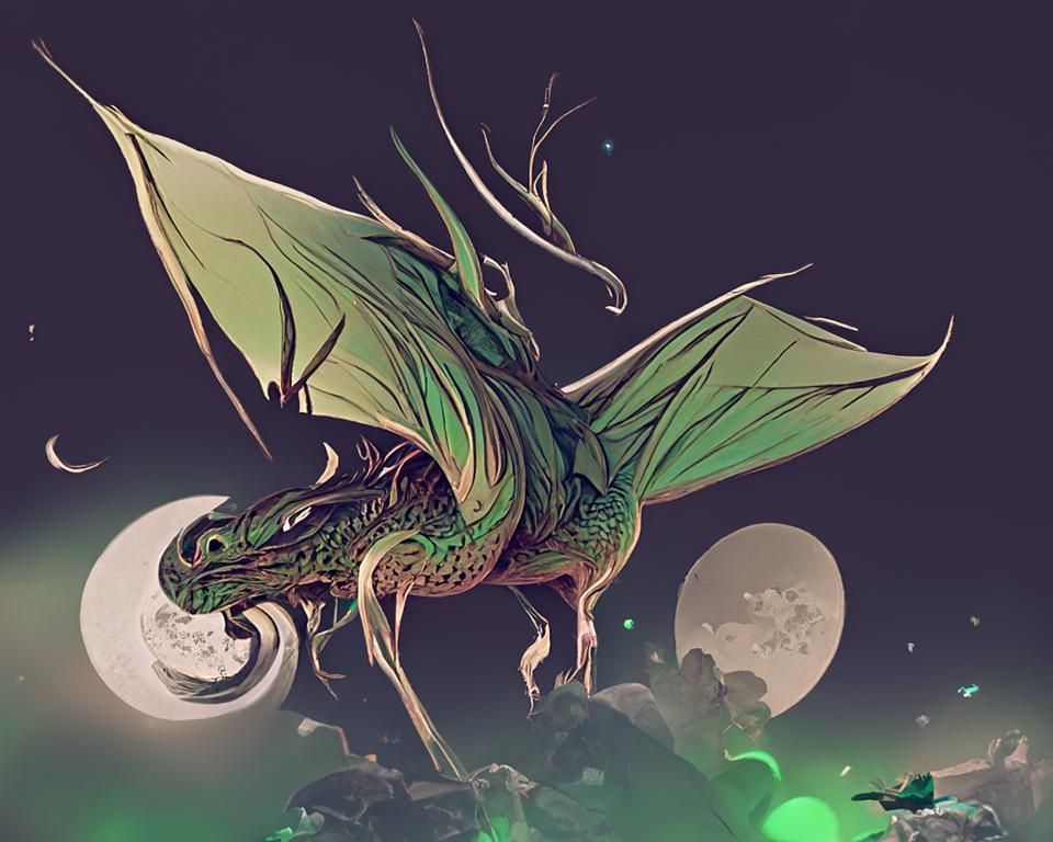 Green Dragon Whelp in Detailed Digital Art Style