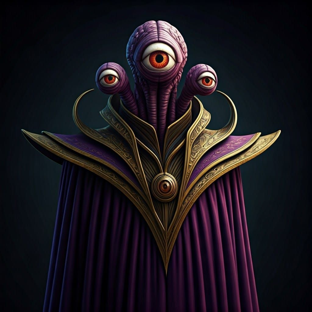 Alien Humanoid with Eye Tendrils