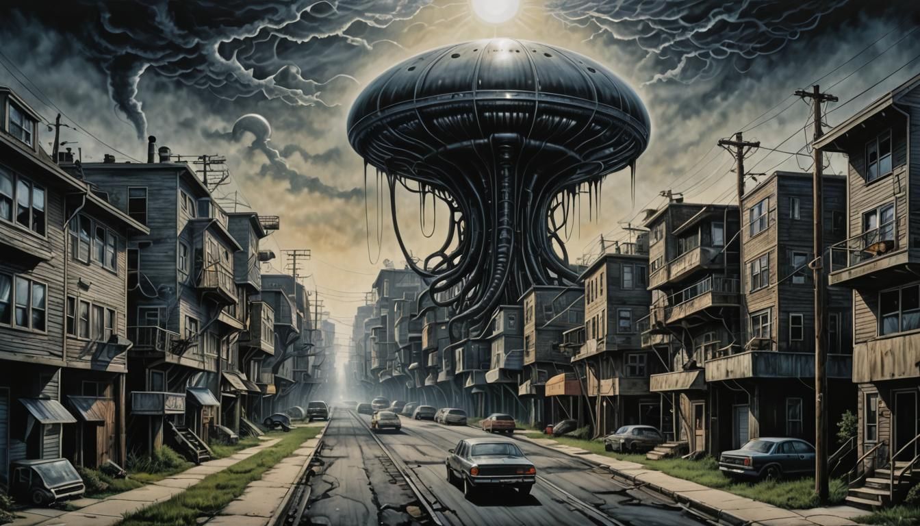 Sinister Suburban Underbelly in Photorealistic Style