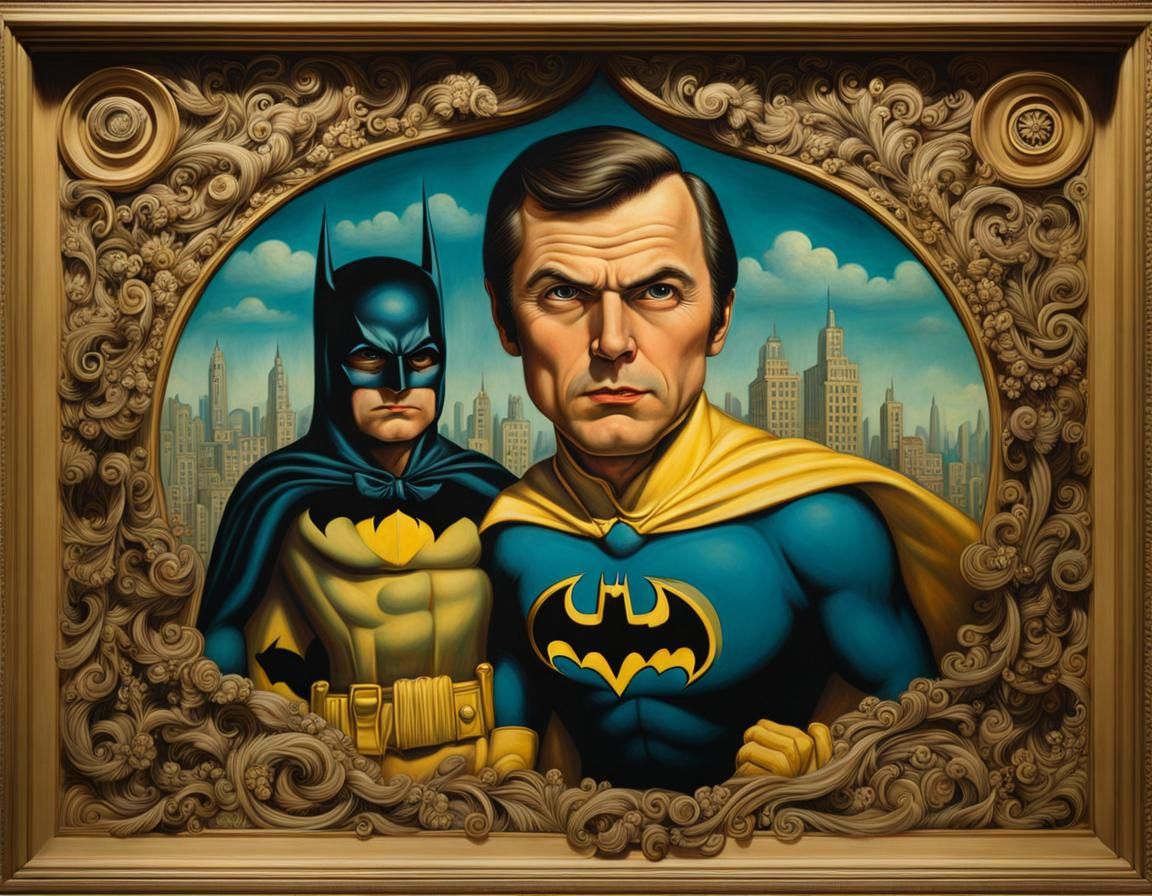Pop Surrealist Adam West Batman Portrait