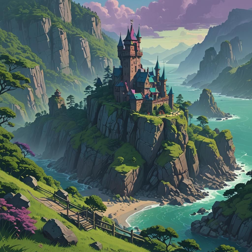 Mystical Windswept Castles on Emerald Hills