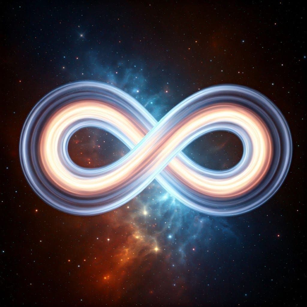 Celestial Infinity Symbol in Ethereal Space