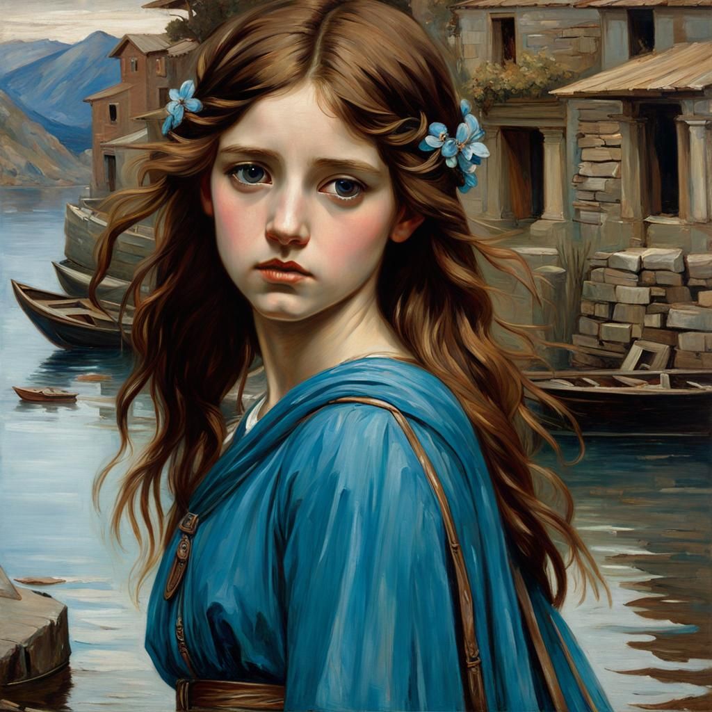 Portrait with Odd Eyes in Oil Painting Style