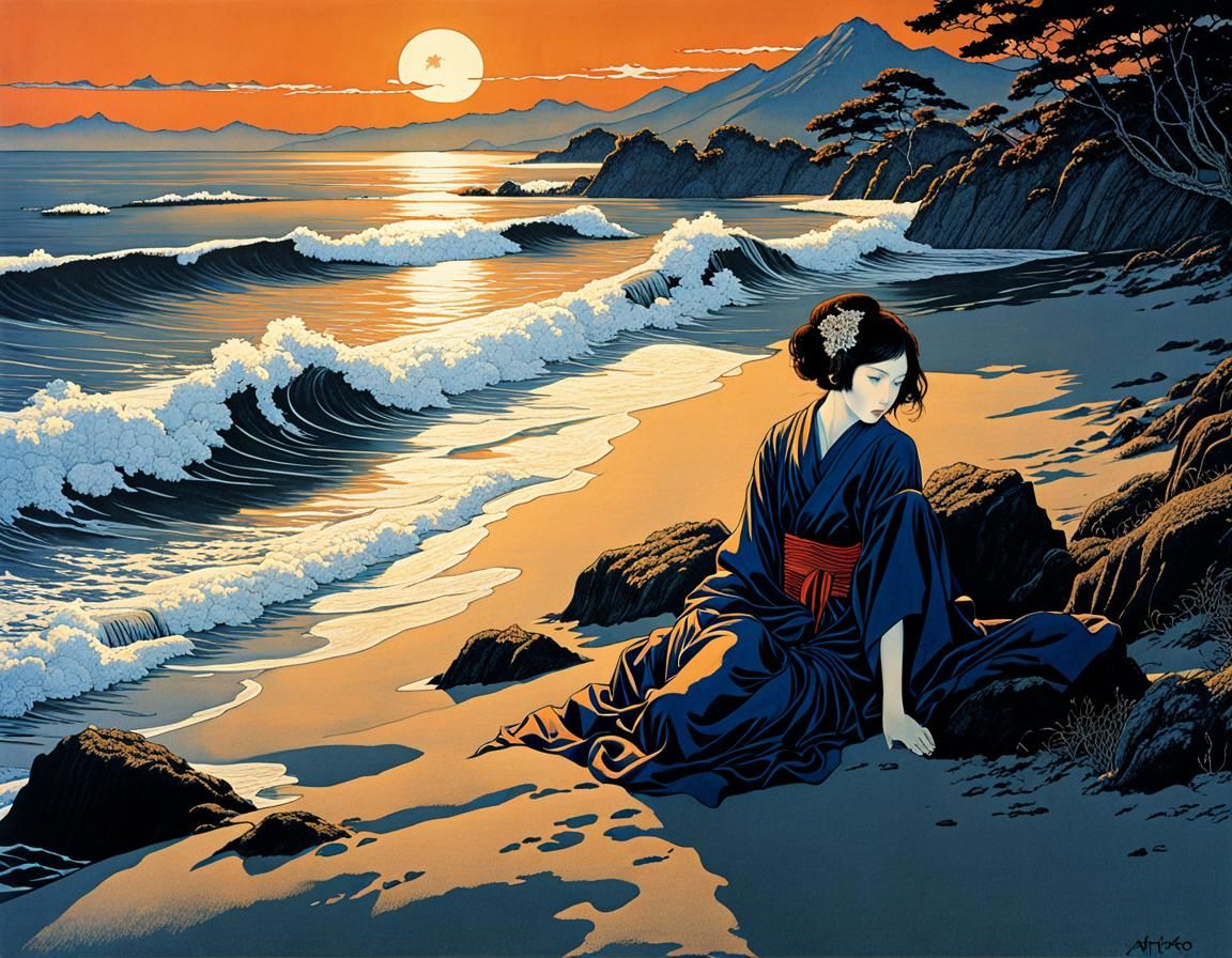 Surreal Organic Line Drawing in Mixed Styles