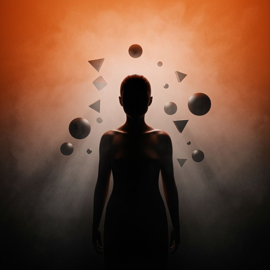 Mystical Figure in Minimalist Digital Art Style