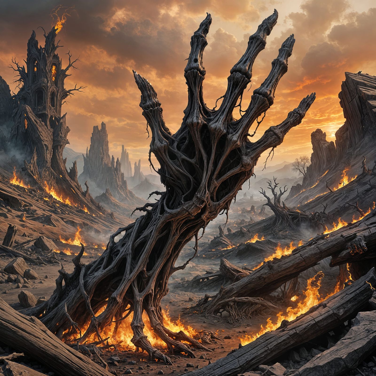 Desperate Hand Grasps from Scorched Underworld