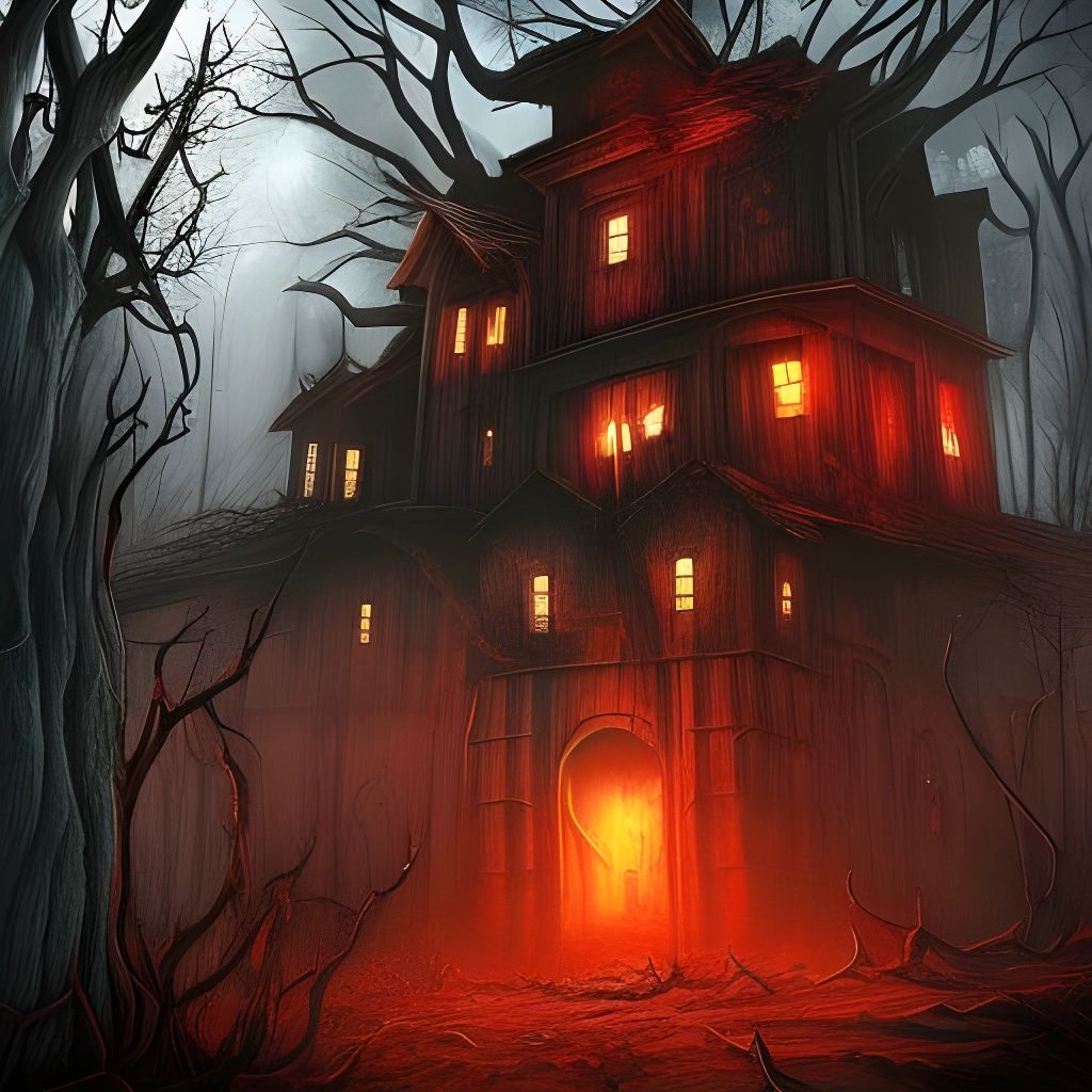 Nightmare Creature in Haunted House: Horror Art