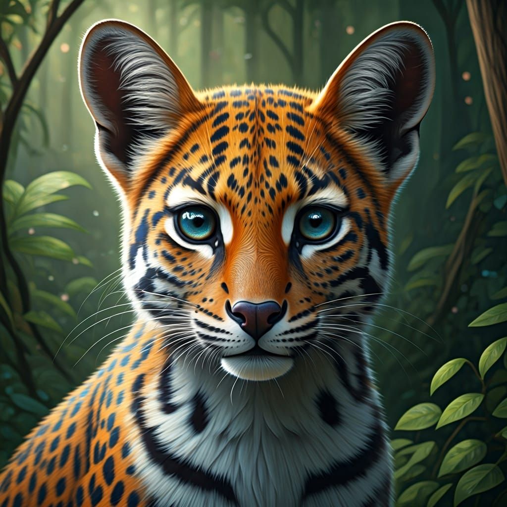 Enchanted Wildlife in Lush Forest: 5D Realistic Rendering