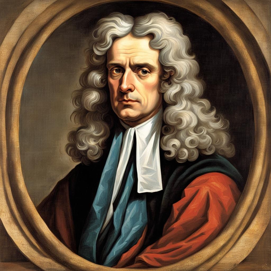 English Polymath Sir Isaac Newton in Classical Style