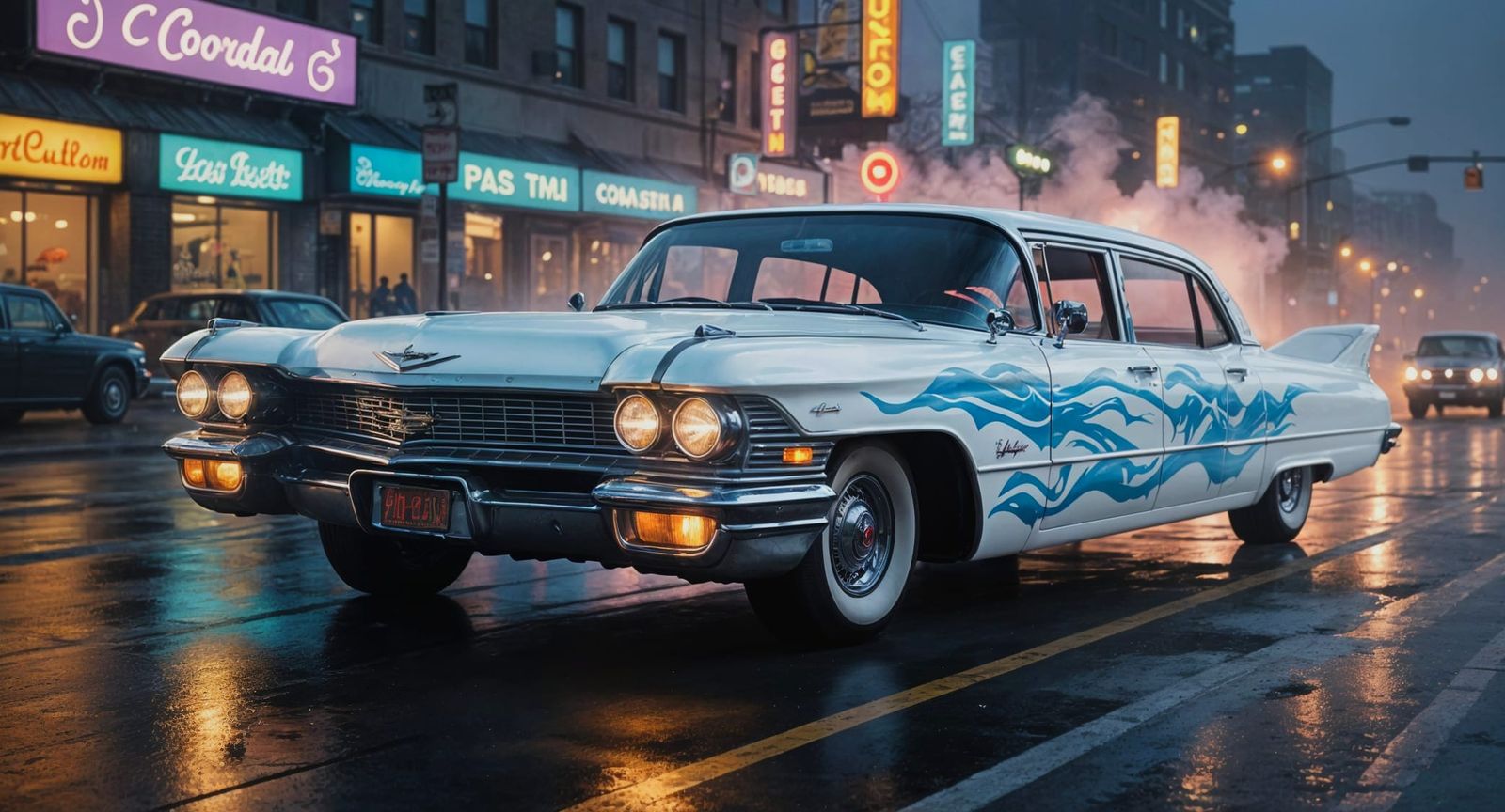 Custom 1959 Cadillac Hot Rod in Retro City
