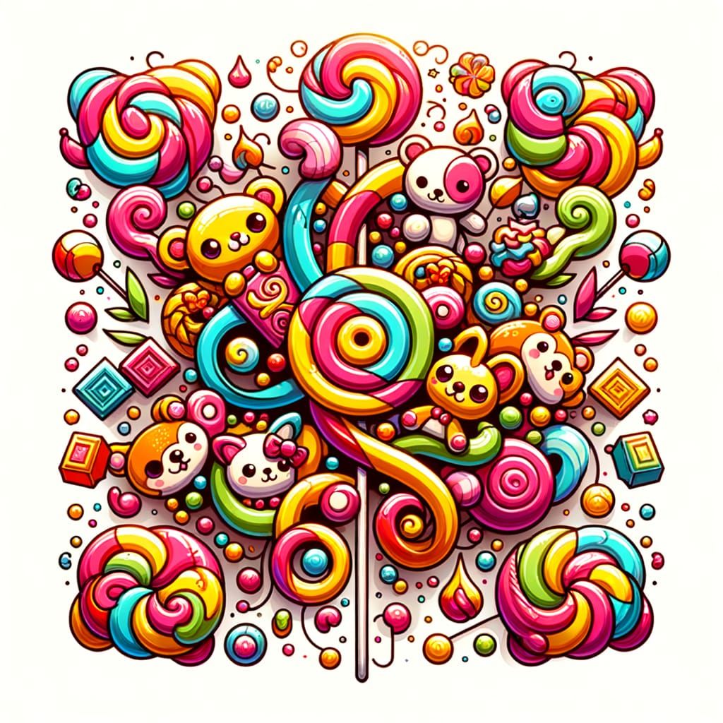 Whimsical Candy Logo in Vibrant Colors