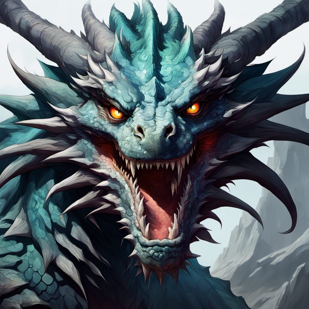 Ancient Colossal Dragon with Striking Heterochromia