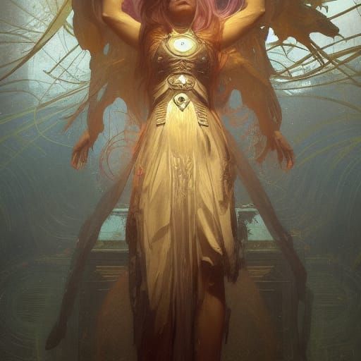 Fallen God in Hell, Hyperdetailed Concept Art