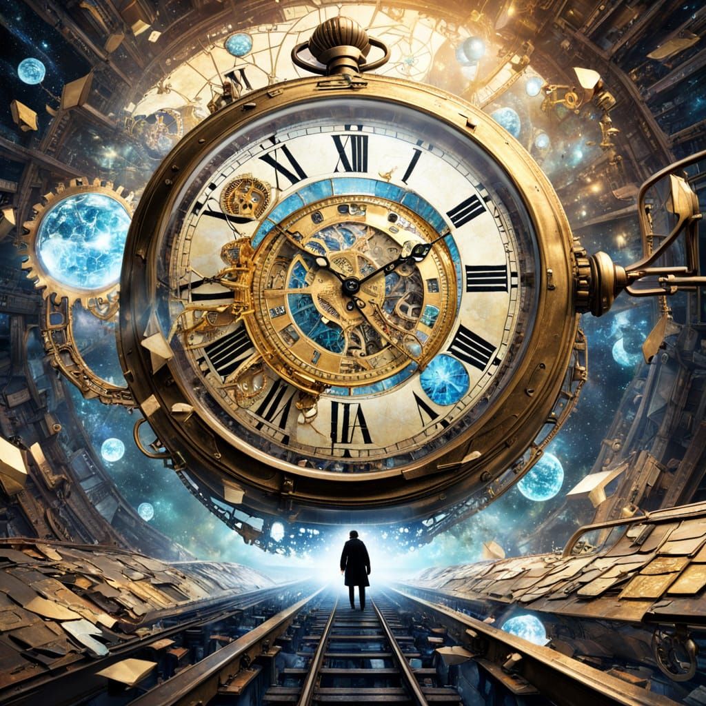 Steampunk Timekeeper Battles Cosmic Train in Shattered Reali...