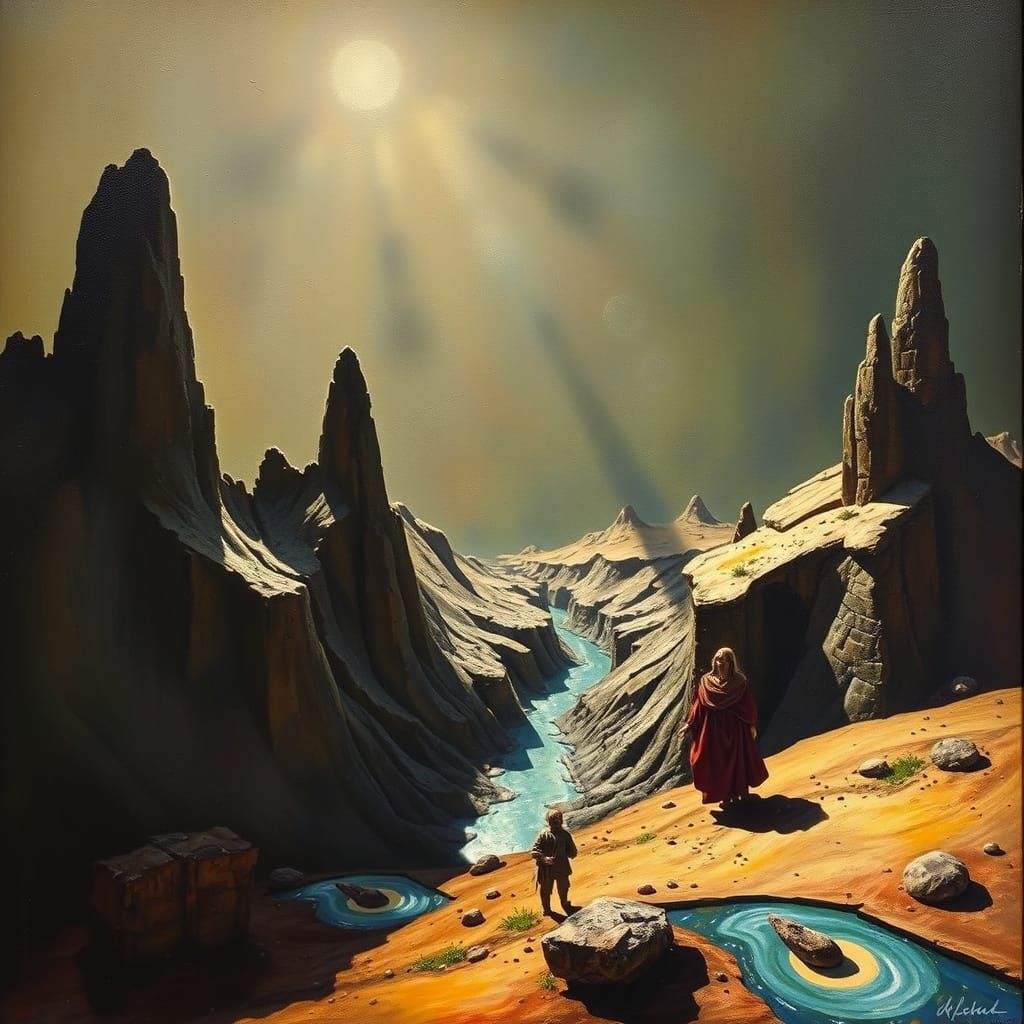 Biblical Creation Wonder in Surrealist Dalí Style