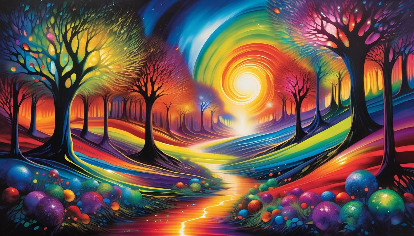 Vibrant Mind Labyrinth in Surrealist Style