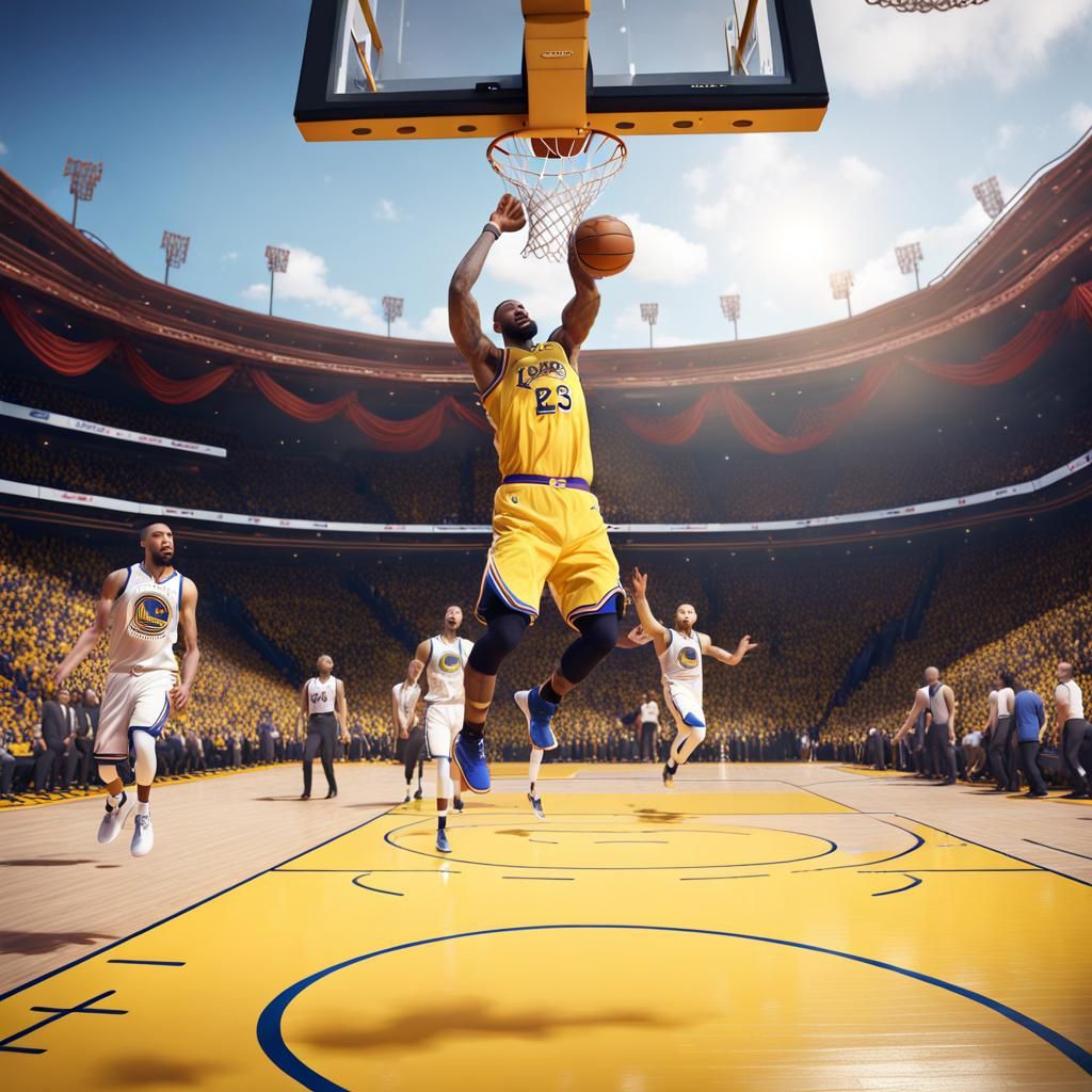 LeBron James Dunks on Curry: Fantasy Concept Art