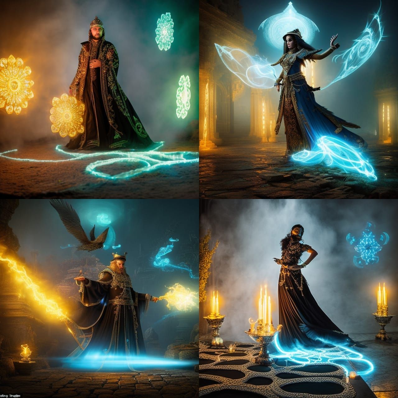Powerful Ancient Magician with Bioluminescent Spells