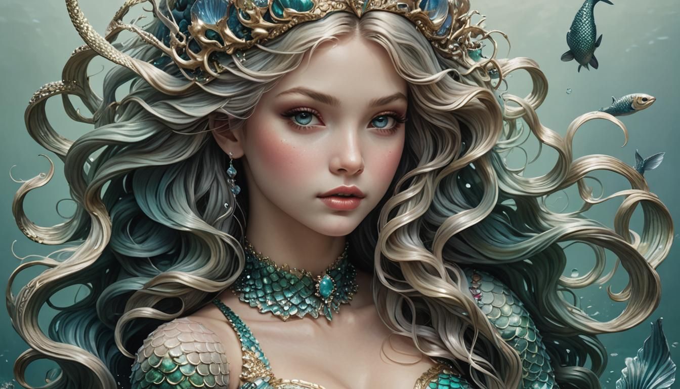 Hyperrealistic Mermaid Portrait: A Masterpiece of Detail