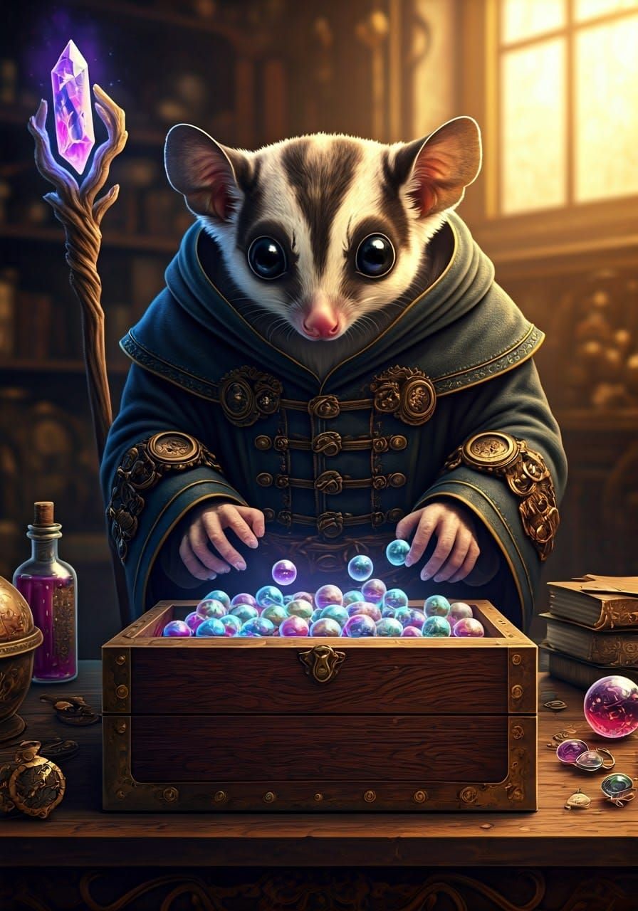 Steampunk Sorcerer in Whimsical Study