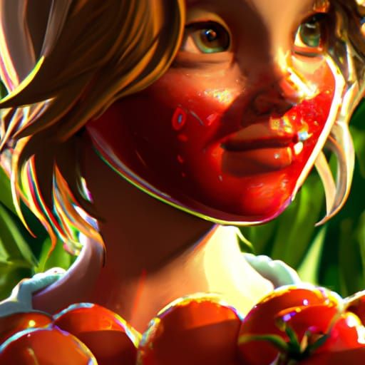 Tomato Portrait in Hyperdetailed Style