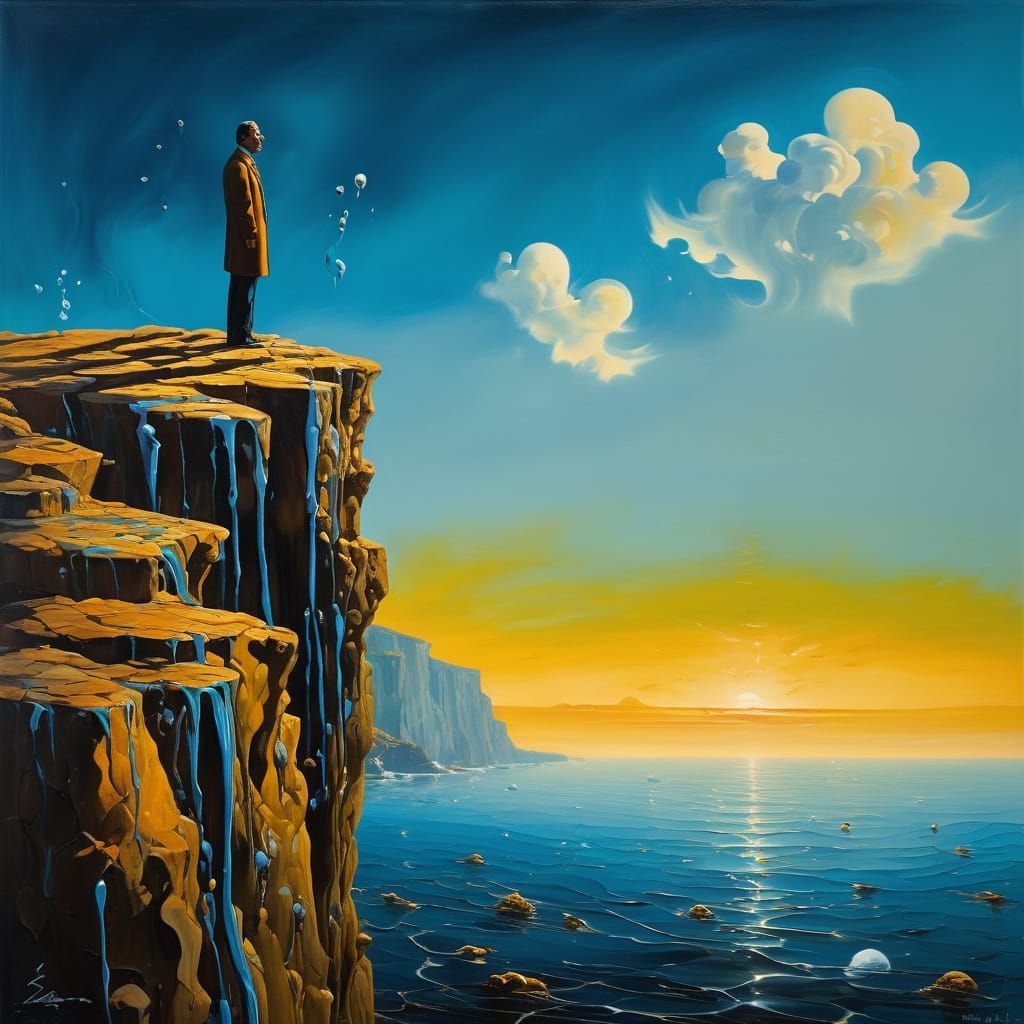 Ethereal Farewell on a Melting Cliff