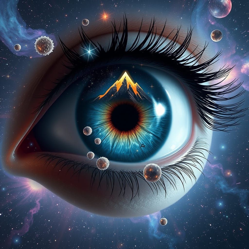 Surreal Cosmic Eyes in a Galaxy of Starlight and Crystal For...