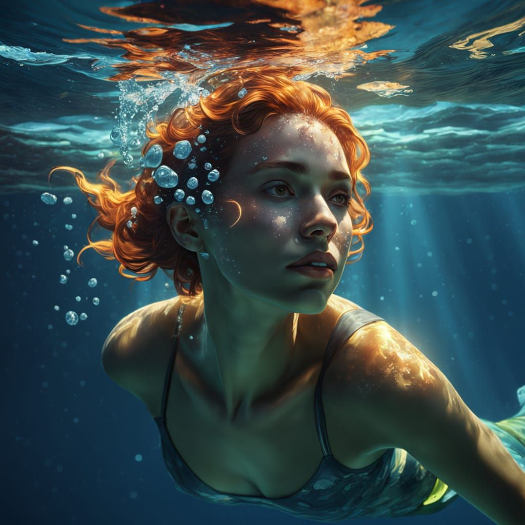 Underwater Baby Portrait in Vibrant Splash Art Style
