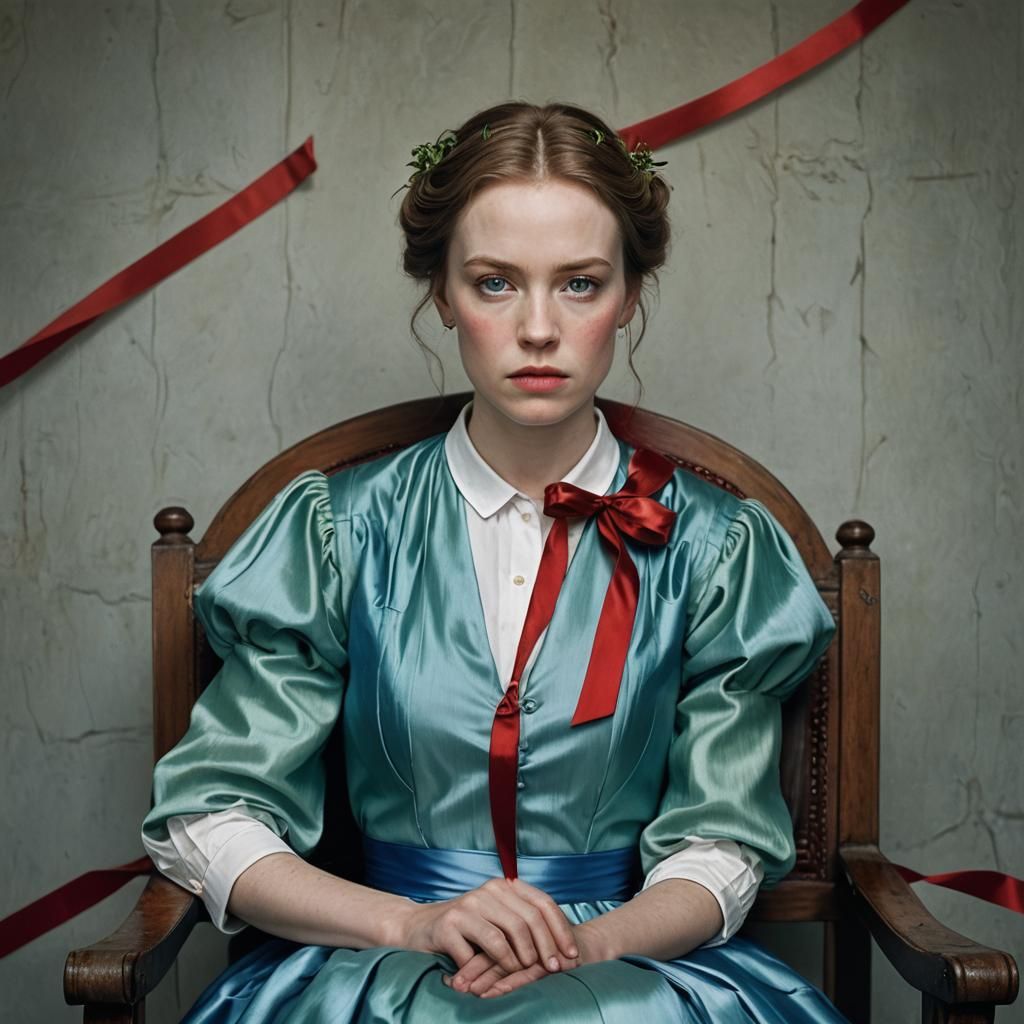 Woman in Blue Dress on Throne: a Formal Portrait