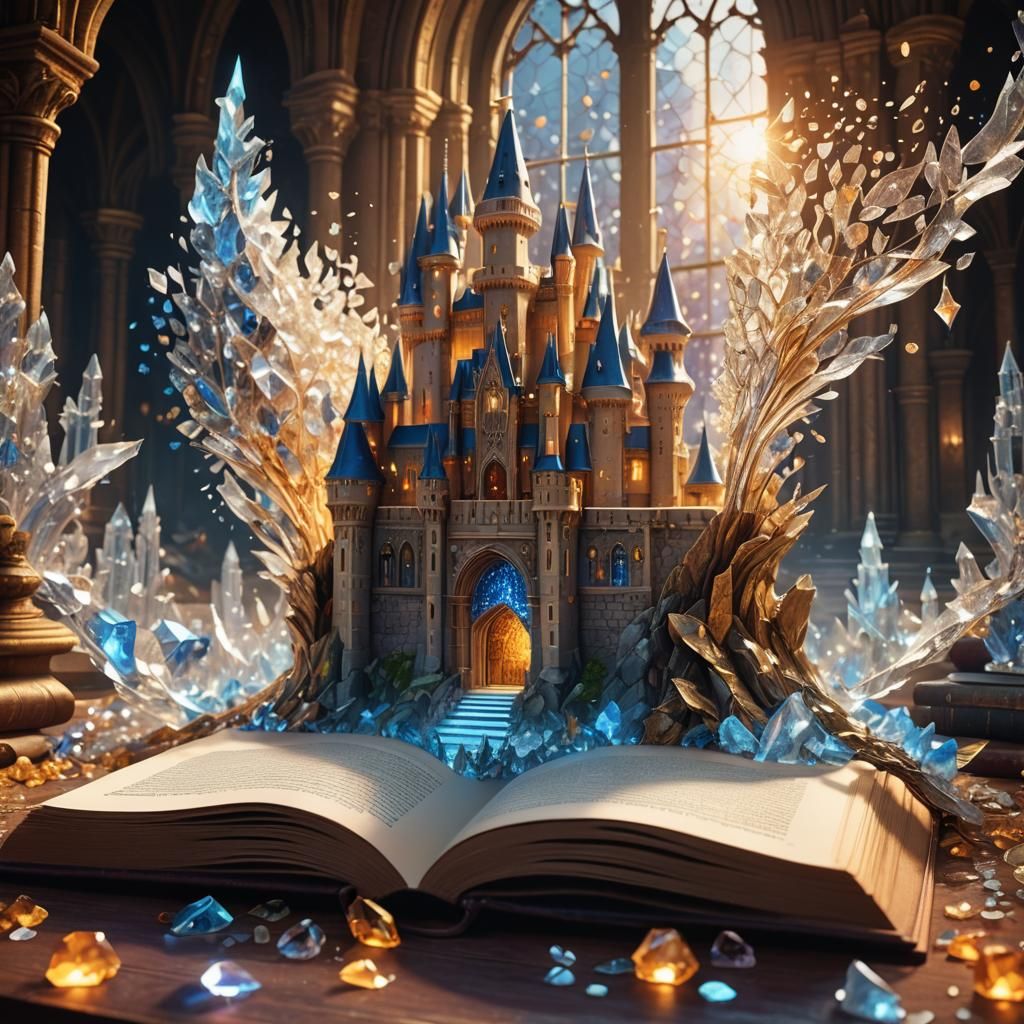 Majestic Castle Pop-Up Book with Glowing Crystals